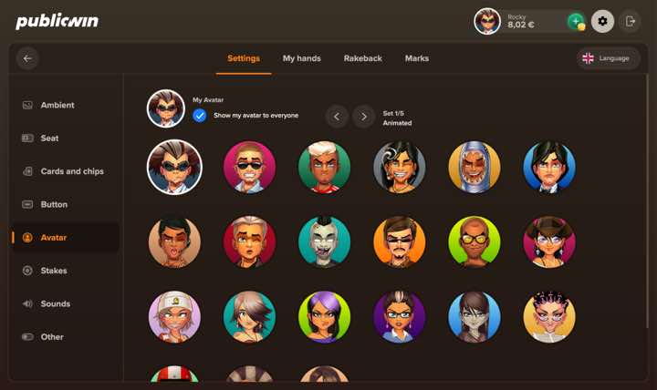PublicWin poker avatar