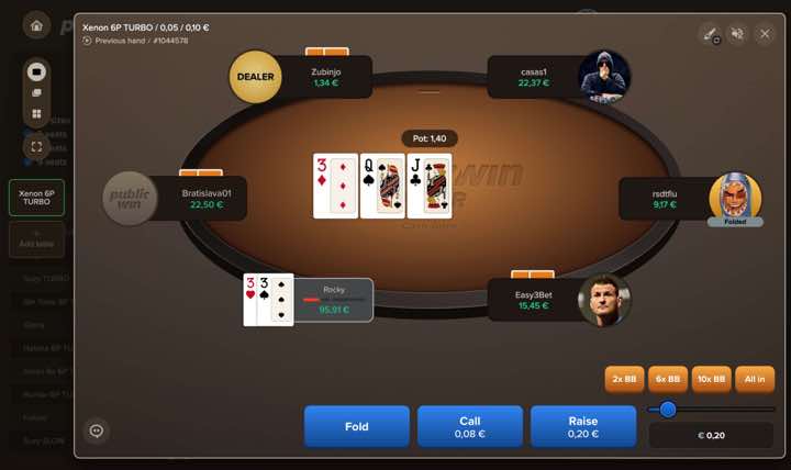 PublicWin poker start of round